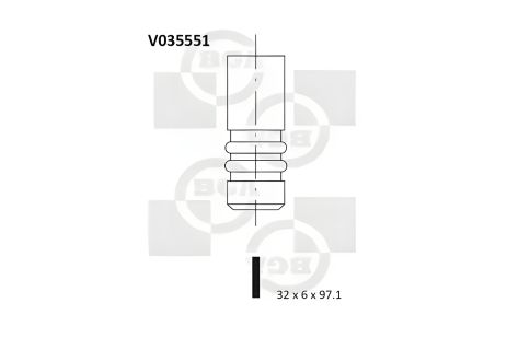 Впускний клапан ESCORT/MONDEO/FIESTA 1.8/2.0i 92-00, (BGA V035551)