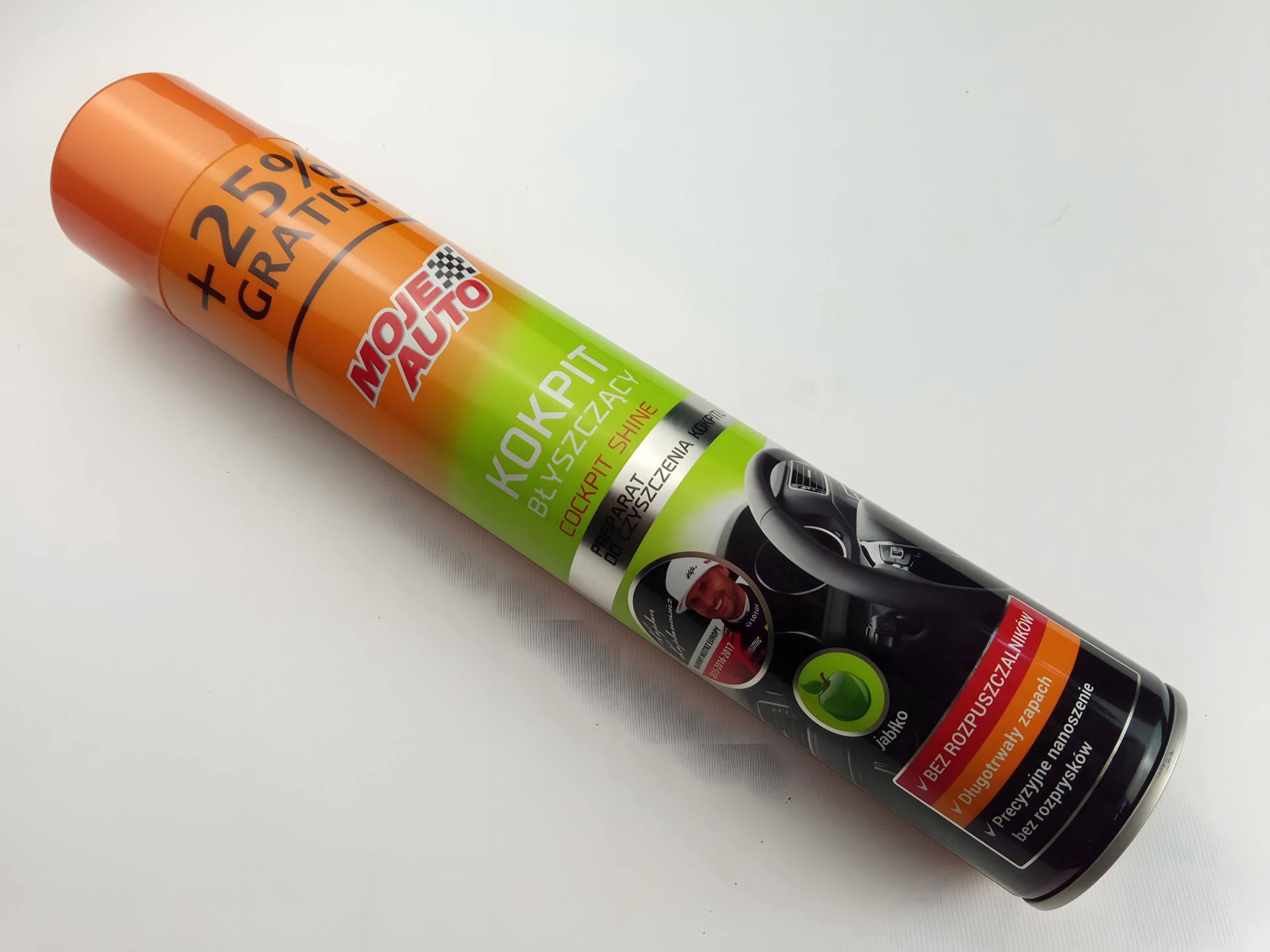 Поліроль Moje Auto 19-103, спрей, 750 г, аромат яблука Поліроль Moje Auto 19-103, спрей, 750 г, аромат яблука