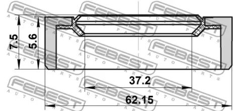 Сальник полуоси 37.2x62.15x5.6x7.5 Mazda 6 02-08, FEBEST (95BDY39620608X)