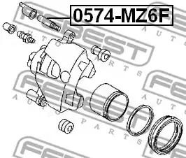 Втулка направляющая суппорта тормозного переднего Mazda 6/323 Astina VI/323 F VI, FEBEST (0574MZ6F)