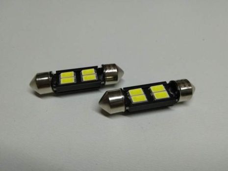 Лампа светодиод с/ц МАЯК (12T11/BLK06/2BL) 12V C5W 36 мм AC 4SMD (57 х 30) белая/пара