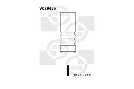 Клапан впускной Combo/Astra G/H 1.2/1.4 i 98-, BGA (V029455)