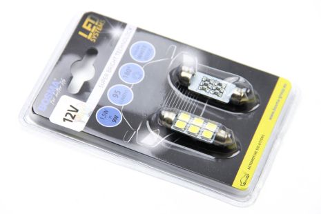 Автолампа СВ8,5 LED 12V 6XSMD 5050 LED БІЛА 12x39 2 шт., BOSMA (3833)