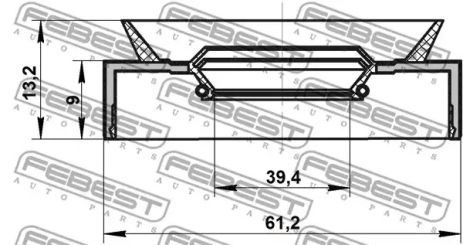 Сальник полуоси 41x61x9x13 Lancer 00-09, FEBEST (95PAS41610913R)