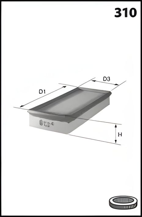 Повітряний фільтр FIAT TEMPRA, LANCIA DELTA, MECAFILTER (ELP3612)