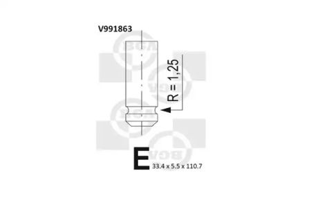 Клапан впускний Trafic/Vivaro 2.0 i 16V 01-, BGA (V991863)