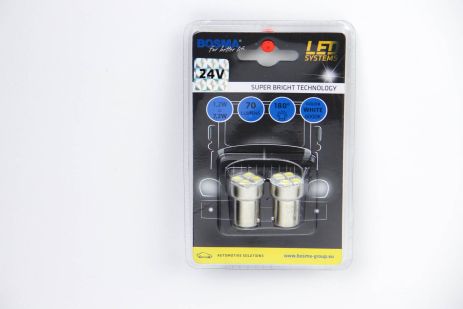 Car Lamp BA15S LED 24V 4XSMD 5050 LED White 2 Pc., Bosma (5417)