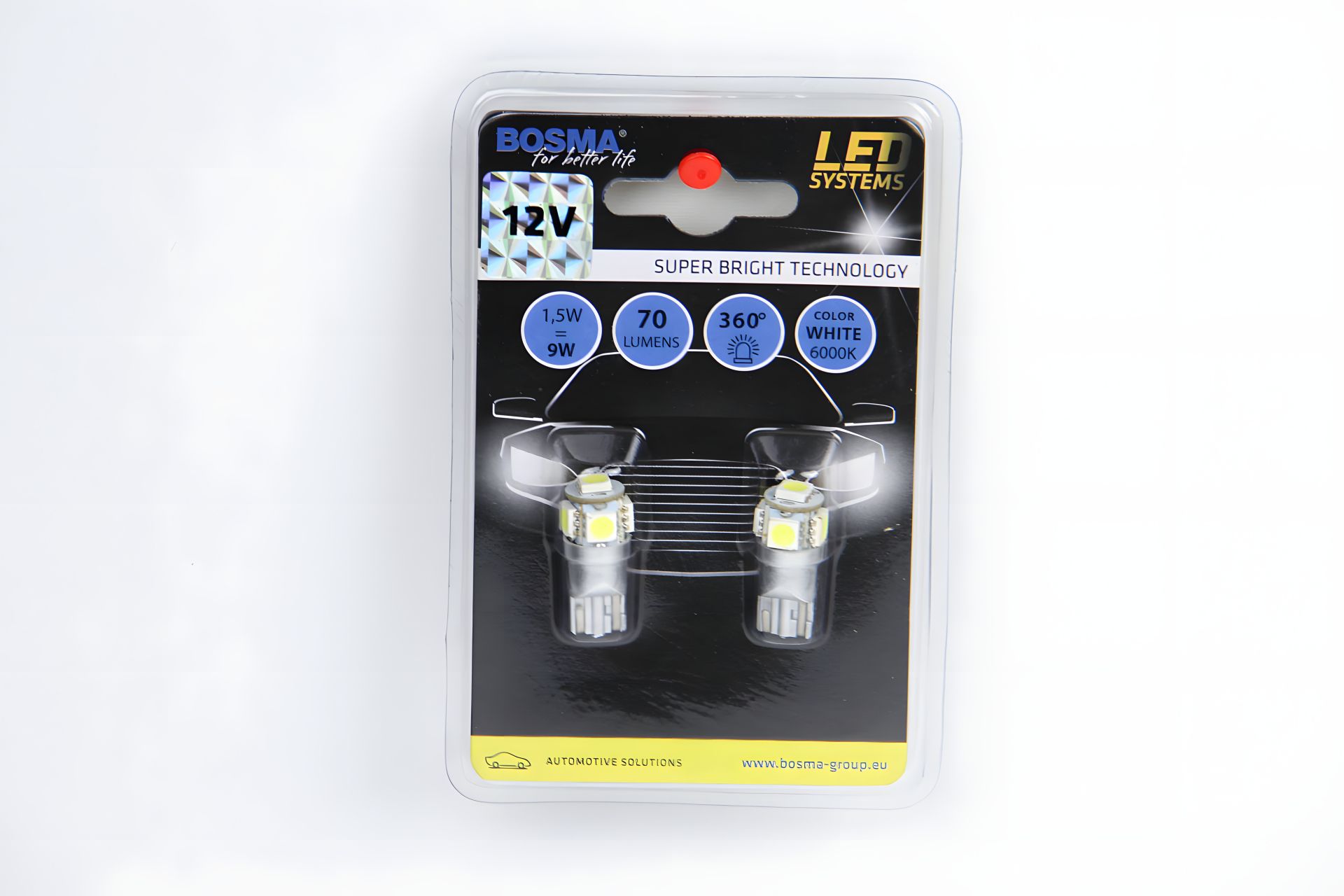 Автолампа T10 LED 12V 5XSMD 5050 LED WHITE, комплект 2 шт от BOSMA (4182) Автолампа T10 LED 12V 5XSMD 5050 LED WHITE, комплект 2 шт от BOSMA (4182)