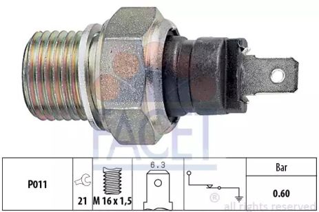 Датчик давления масла Citroen Berlingo/Peugeot 205/306/309/405 0.9-2.5 80-, FACET (70021)