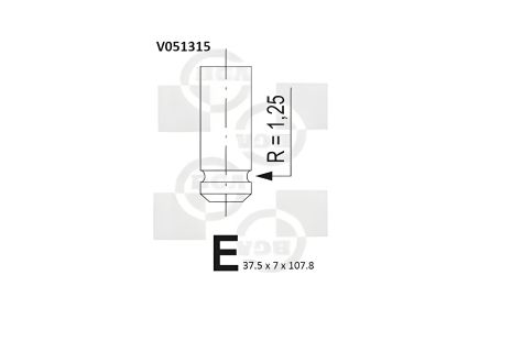 Впускний клапан Kangoo 1.4 i 97-, BGA (V051315) Впускний клапан Kangoo 1.4 i 97-, BGA (V051315)