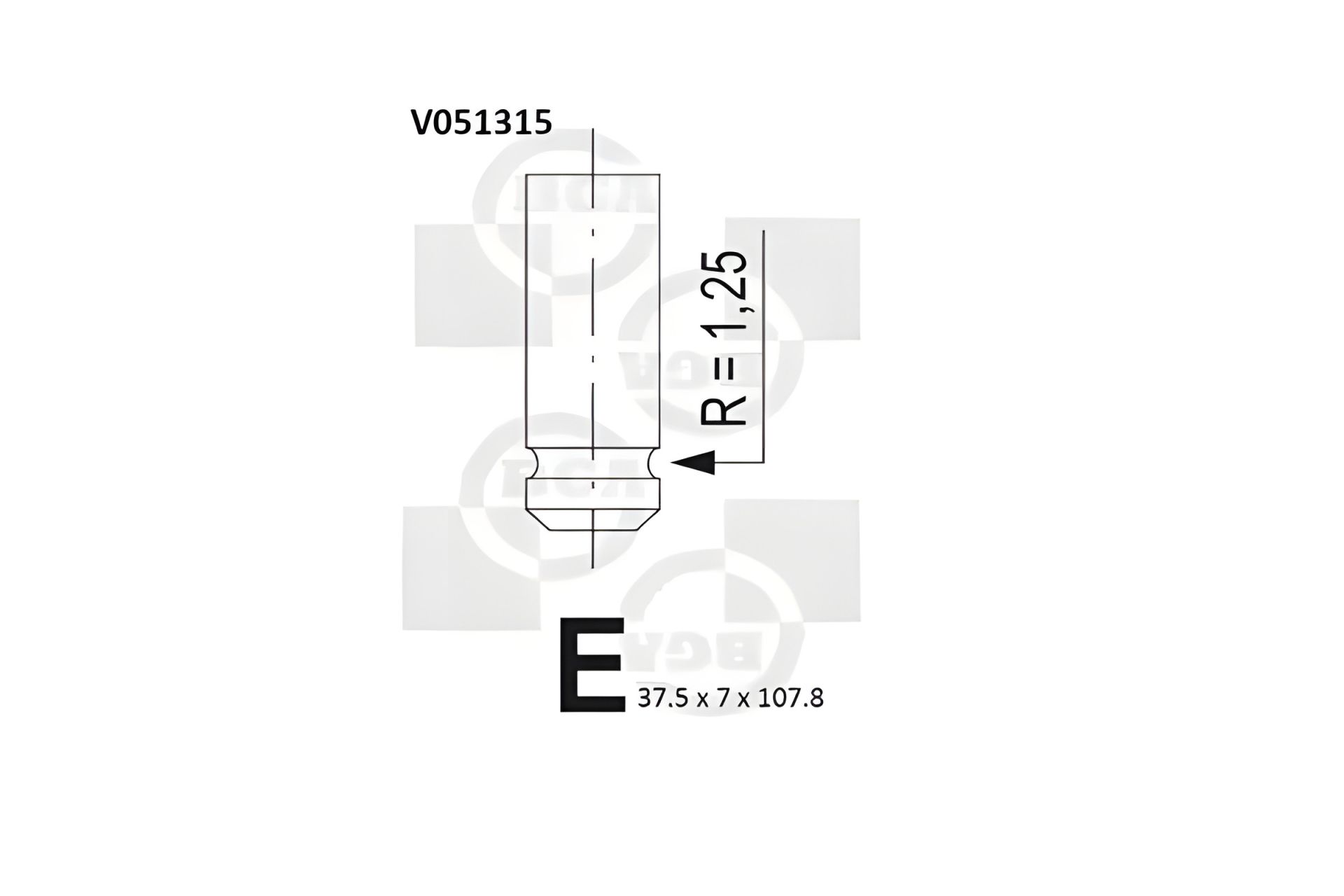 Впускний клапан Kangoo 1.4 i 97-, BGA (V051315) Впускний клапан Kangoo 1.4 i 97-, BGA (V051315)