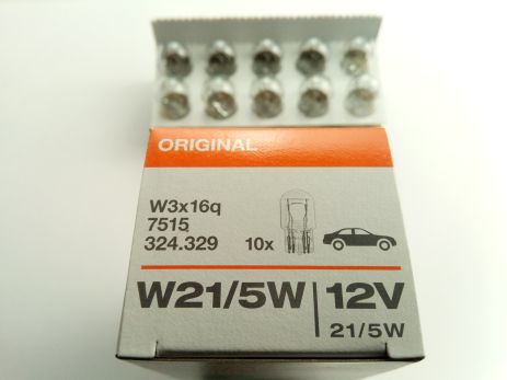 Лампа безцокольна OSRAM 12V W21/5W (7515) (10 шт. в уп.) (997008215) ціна за 1 шт