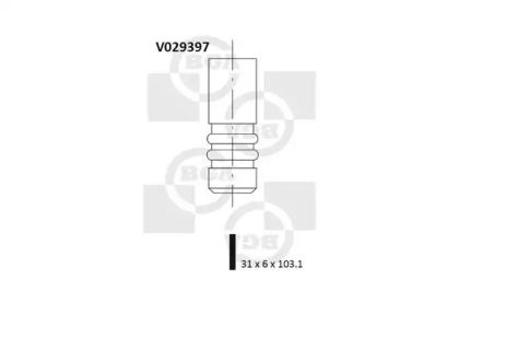 Клапан впускний Astra/Corsa/Vectra/Zafira 1.4-1.6 i 97-, BGA (V029397)