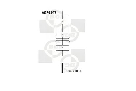 Впускний клапан Astra/Corsa/Vectra/Zafira 1.4-1.6 i 97-, BGA (V029397)