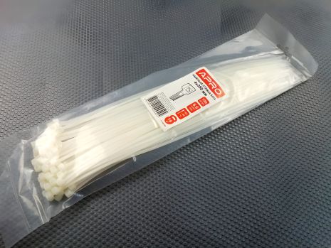 Пластиковый хомут APRO 350х4 (100 шт. в упаковке) белый (CT-W4350) Пластиковый хомут APRO 350х4 (100 шт. в упаковке) белый (CT-W4350)