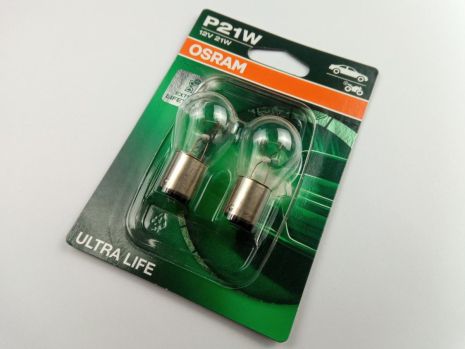 Лампа с цоколем OSRAM 12V P21W Ultra Life (7506 ULT) пара (7506 ULT_02B)