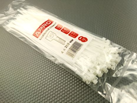 Пластиковый хомут APRO 250х4 (100 шт. белый, 1 УПАКОВКА (CT-W4250)