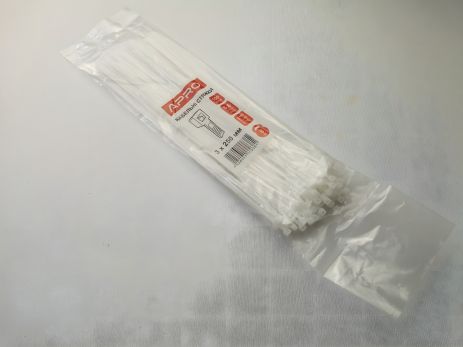 APRO пластиковий хомут 250х3 (100 шт. в уп.) білий, 1 УПАКОВКА (CT-W3250) APRO пластиковий хомут 250х3 (100 шт. в уп.) білий, 1 УПАКОВКА (CT-W3250)