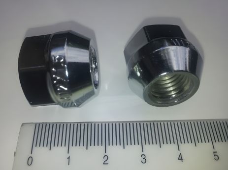 Гайка колеса М12х18х1,50 хром/конус/відкр./ключ 19 - 1