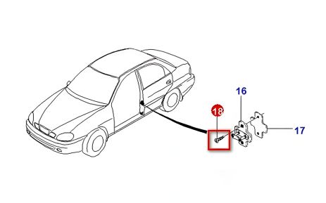 Дверний фіксатор гвинта Lanos, "GM" Дверний фіксатор гвинта Lanos, "GM"
