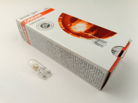 Бесцокольная лампа OSRAM 12V W5W (2825) (10 шт. в уп.) (99132YZZBA) цена за 1 шт