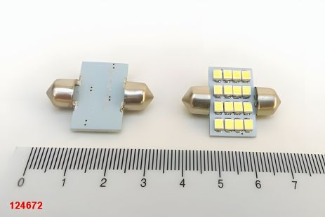 Світлодіодна лампа 12V C5W 31 мм AC 16SMD (35 х 28) біла Світлодіодна лампа 12V C5W 31 мм AC 16SMD (35 х 28) біла