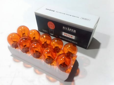 Лампа SHAFER з цоколем 12V PY21W (SL2017) (10 шт. в уп.) оранжева ціна за 1 шт.