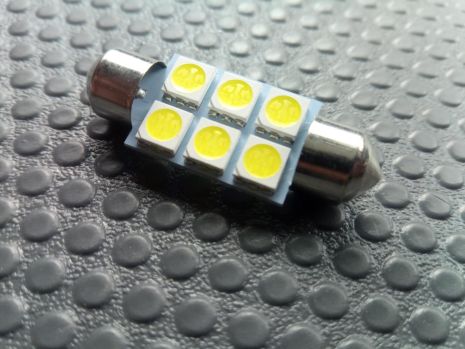 Лампа светодиод с/ц 12V C5W 36 мм AC 6SMD (50 х 50) белая