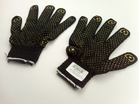 Рукавички робітників (SP-0138) Чорні з крапкою