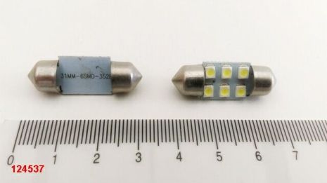 Світлодіод C/C 12V C5W 31 мм AC 6SMD (35 x 28) Білий