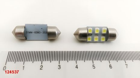 Лампа светодиодная, 12V C5W 31 мм AC 6SMD белая (35 х 28) Лампа светодиодная, 12V C5W 31 мм AC 6SMD белая (35 х 28)