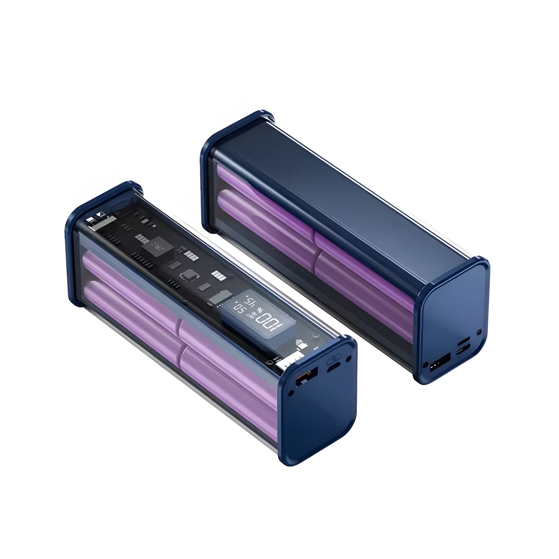 Корпус-кейс DIY Pro для повербанку, під пайку АКБ, 22.5W синій-прозорий - для фахівців Корпус-кейс DIY Pro для повербанку, під пайку АКБ, 22.5W синій-прозорий - для фахівців