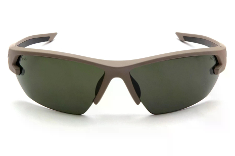 Захисні окуляри Venture Gear Tactical Semtex 2.0 Tan (forest gray) Anti-Fog, чорно-зелені в пісочній оправі