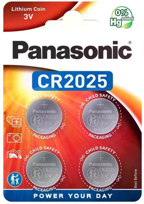 Батарейка литиевая Panasonic CR2025 Lithium (блистер 4шт)