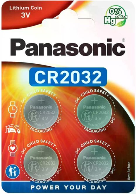 Литиевая батарейка Panasonic CR2032 Lithium (блистер 4шт)