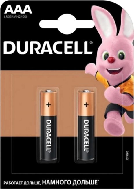 Duracell Simply Alkaline LR03 AAA 1.5V 2 шт. щелочные батарейки Duracell Simply Alkaline LR03 AAA 1.5V 2 шт. щелочные батарейки