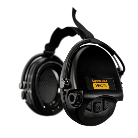 Активні навушники для стрільби Sordin Supreme Pro-X Neckband Black із заднім тримачем під шолом (76302-X-02-S)