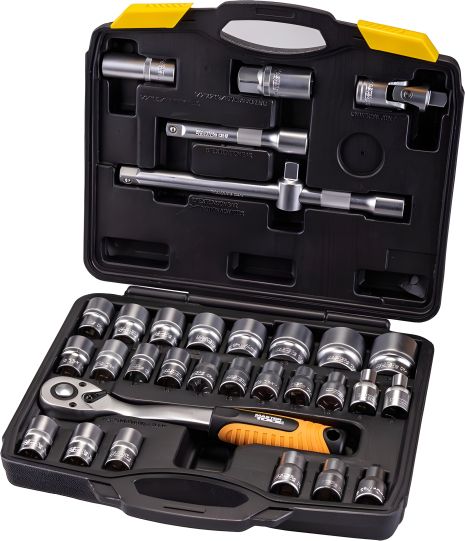 Комплект инструментов PROFI ½" 32 шт 8-32 мм CrV50BV30 в противоударном кейсе MASTERTOOL 78-4032