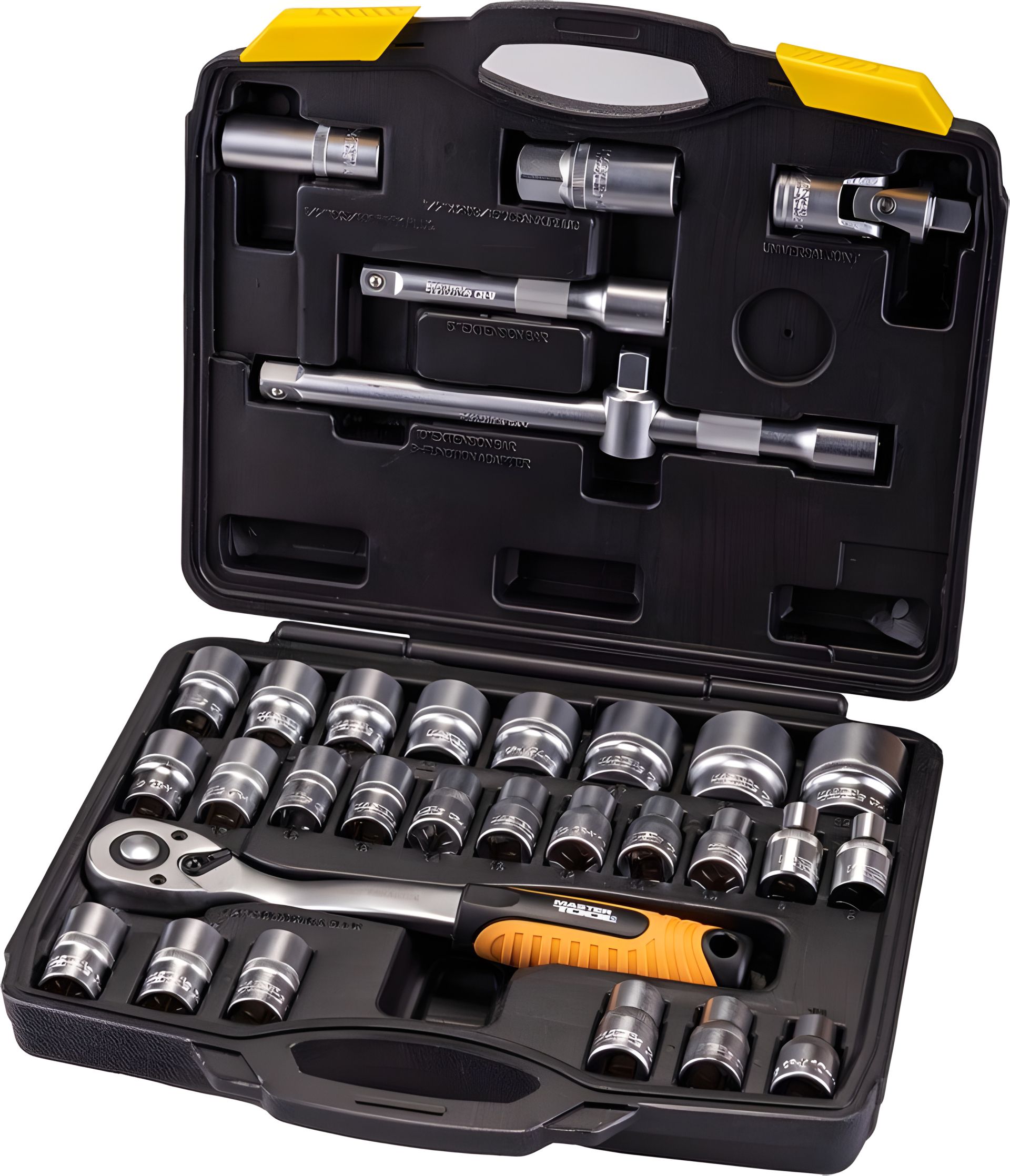 Комплект инструментов PROFI ½" 32 шт 8-32 мм CrV50BV30 в противоударном кейсе MASTERTOOL 78-4032 Комплект инструментов PROFI ½" 32 шт 8-32 мм CrV50BV30 в противоударном кейсе MASTERTOOL 78-4032