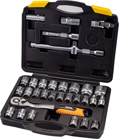 Набір інструментів PROFI ½" на 32 шт, 8-32 мм, протиударний кейс від MASTERTOOL 78-4032