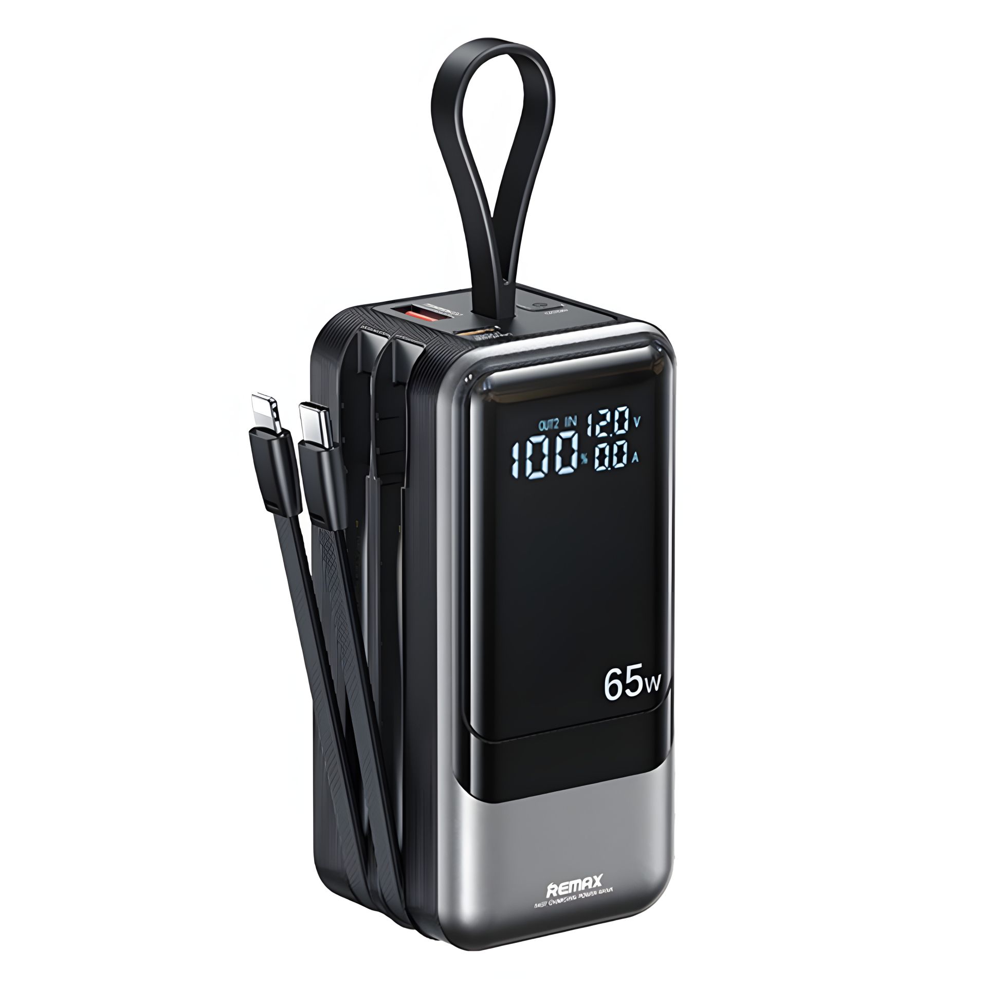 Повербанк Remax RPP-59 20000mAh 65W+60W PD+QC + кабель Type-C/ Lightning серый Повербанк Remax RPP-59 20000mAh 65W+60W PD+QC + кабель Type-C/ Lightning серый
