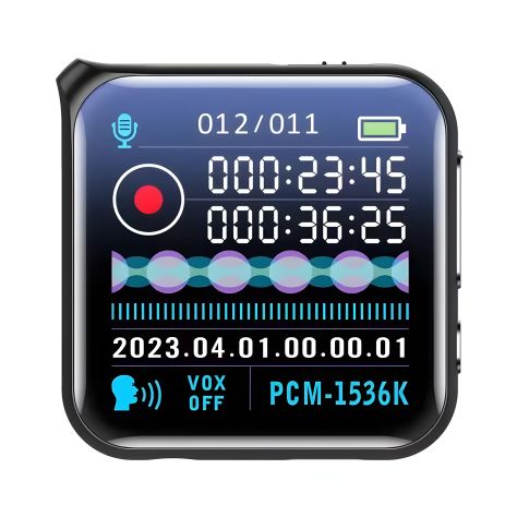 Міні диктофон Nectronix M30 з великим екраном, радіо та MP3 плеєром, 64 Гб пам'яті