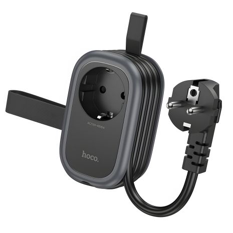Мережевий зарядний пристрій подовжувач Hoco NS7 2 USB/ Type-C PD 20W 1 розетка 1.1m black Мережевий зарядний пристрій подовжувач Hoco NS7 2 USB/ Type-C PD 20W 1 розетка 1.1m black