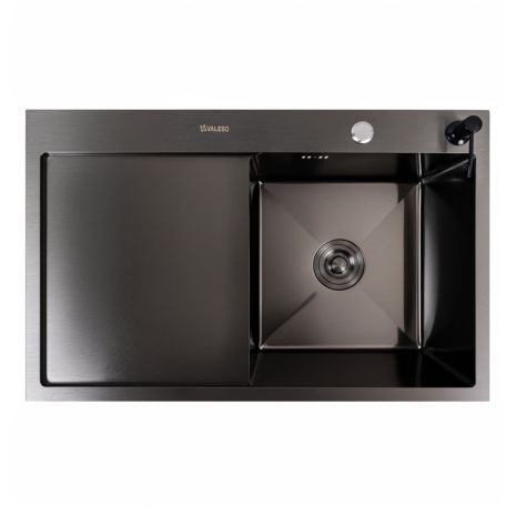 Кухонна мийка CM 78*50 R чорна PVD VALESO Handmade (круглий сифон 3,0/0,8) Кухонна мийка CM 78*50 R чорна PVD VALESO Handmade (круглий сифон 3,0/0,8)