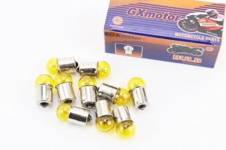 Лампа поворота (желтая с цоколем) 12V/10W G18 к-кт 10шт