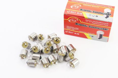 Лампа поворота (белая с цоколем) 12V/10W G18 BA15S к-кт 20шт