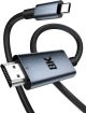 Type-C to HDMI Adapter 4K 144Hz HDR (2K 240Hz, 8K 60Hz) v2.1 48Gbps, 2m, Metal/PVC Black-Grey (TH001-MPV20KG-860)
