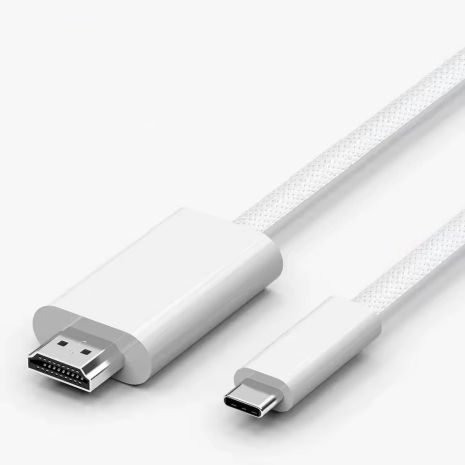 Адаптер перехідник 4K 60Hz Type-C to HDMI 1.8m, пластик, нейлон, White (TH001-PNW18W-460)