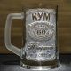 Бокал для пива с гравировкой КУМ №1, выдержанный 60 лет, Лучший в мире