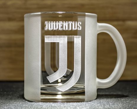 Чашка с гравировкой лого футбольного клуба Ювентус, FC Juventus SandDecor